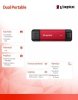 Kingston Dysk zewnętrzny SSD 1TB DualPortable USB-A/C 3.2 Gen2